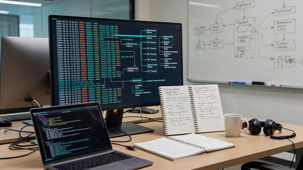 Server log visualization highlighting crawler activity clusters after backend replacement
